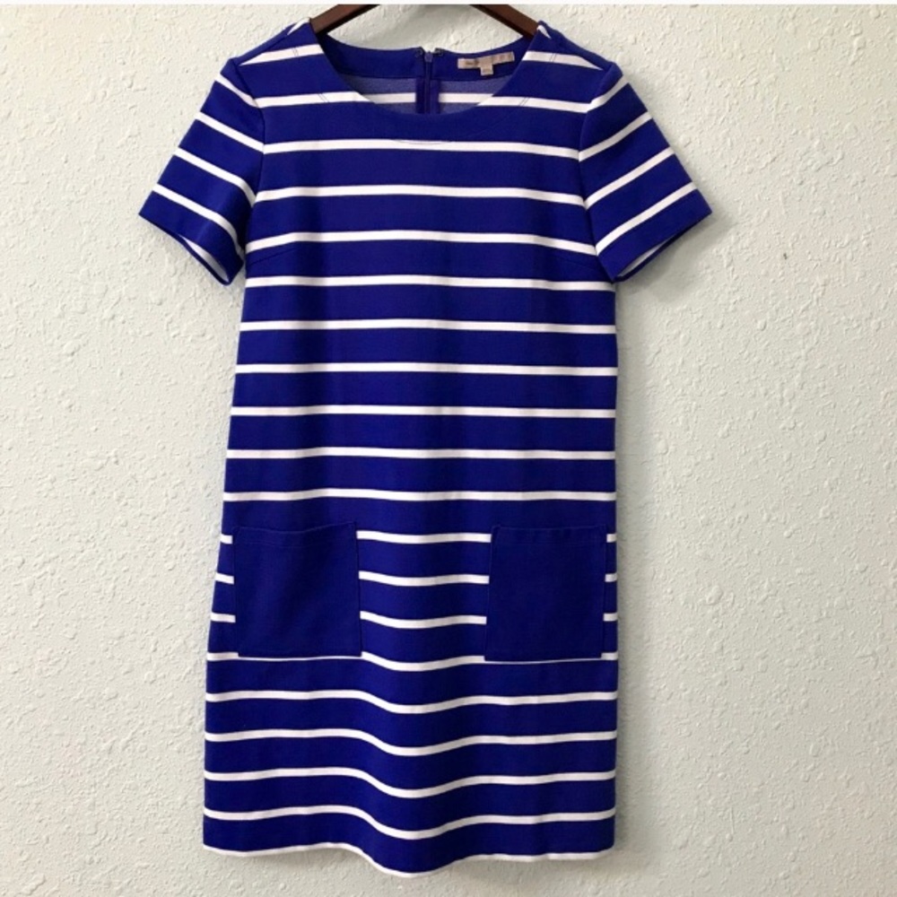 GAP Blue/White Striped Dress w/ Pockets - Picture 1 of 3